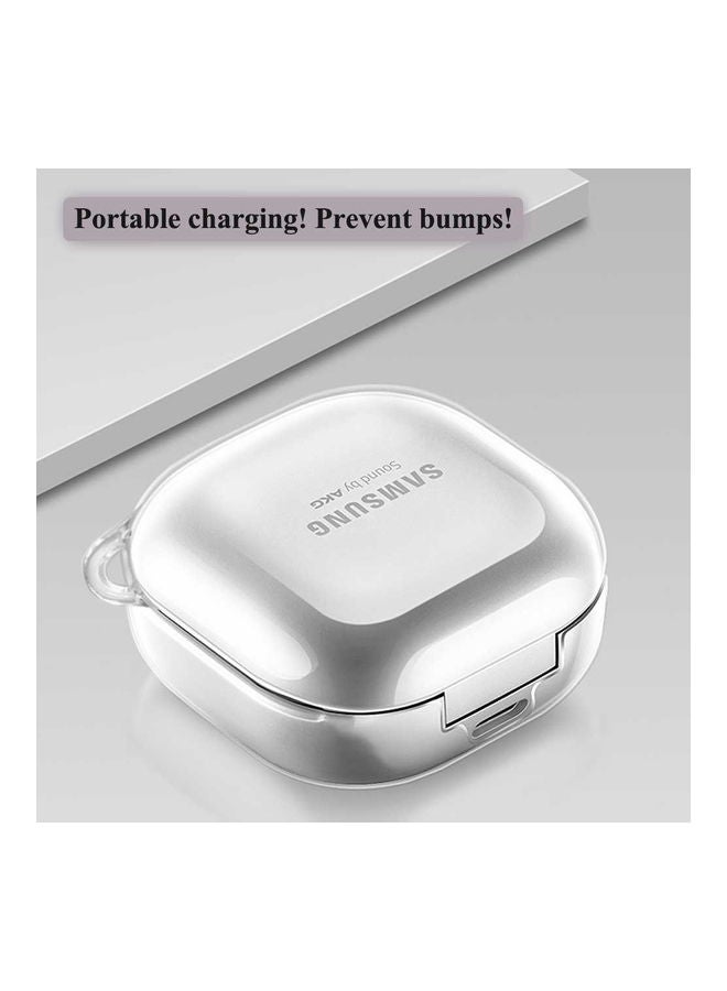 أو أوزون حافظة من السيليكون متوافقة مع سماعات جالاكسي بادز لايف/ جالاكسي بادز برو، غطاء مضاد للصدمات ومرن ومضاد للخدش شفاف - Image 3