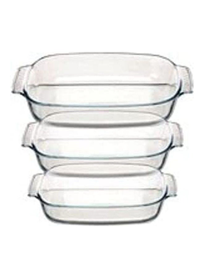 PYREX 3 Pcs Rectangular Set Clear
