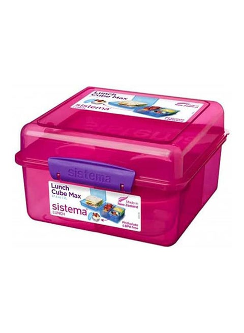 Lunch Box Cube Max  With Yogurt Pot For Kids Pink