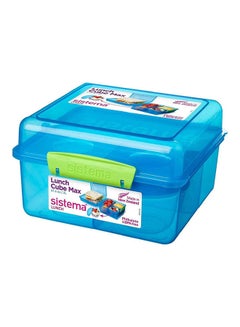 Lunch Box Cube Max  With Yogurt Pot For Kids Blue