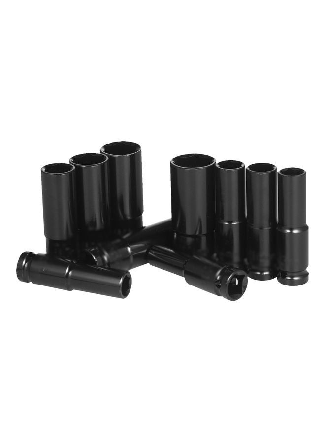 Generic - 10-Piece Hex Impact Socket Set Black 30.50x5.50x11.00cm - Image 1