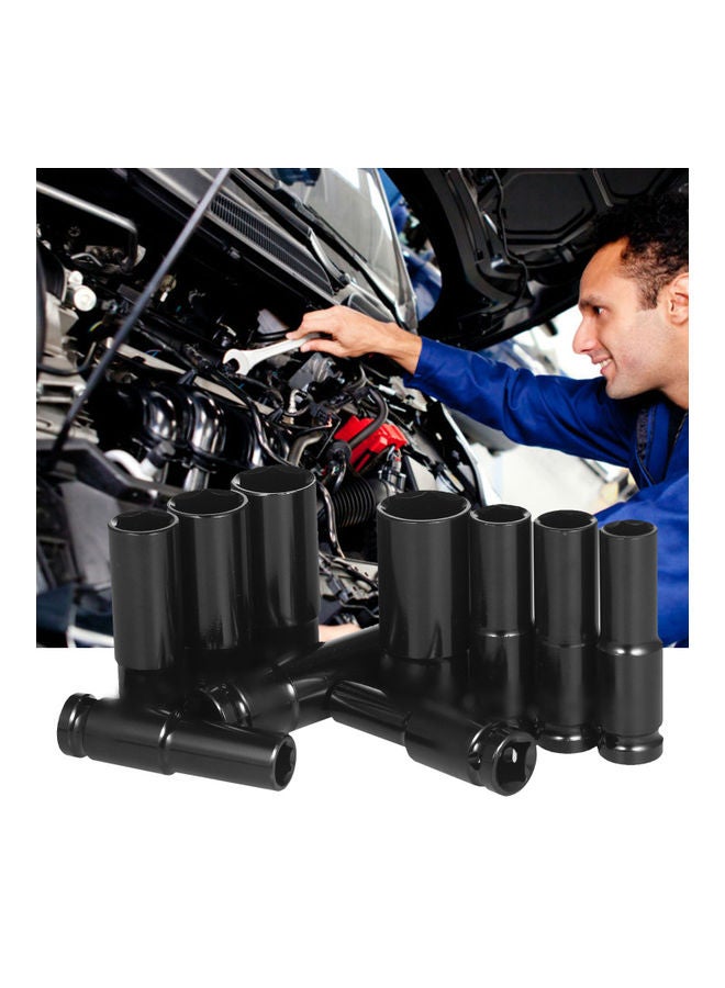 Generic - 10-Piece Hex Impact Socket Set Black 30.50x5.50x11.00cm - Image 1