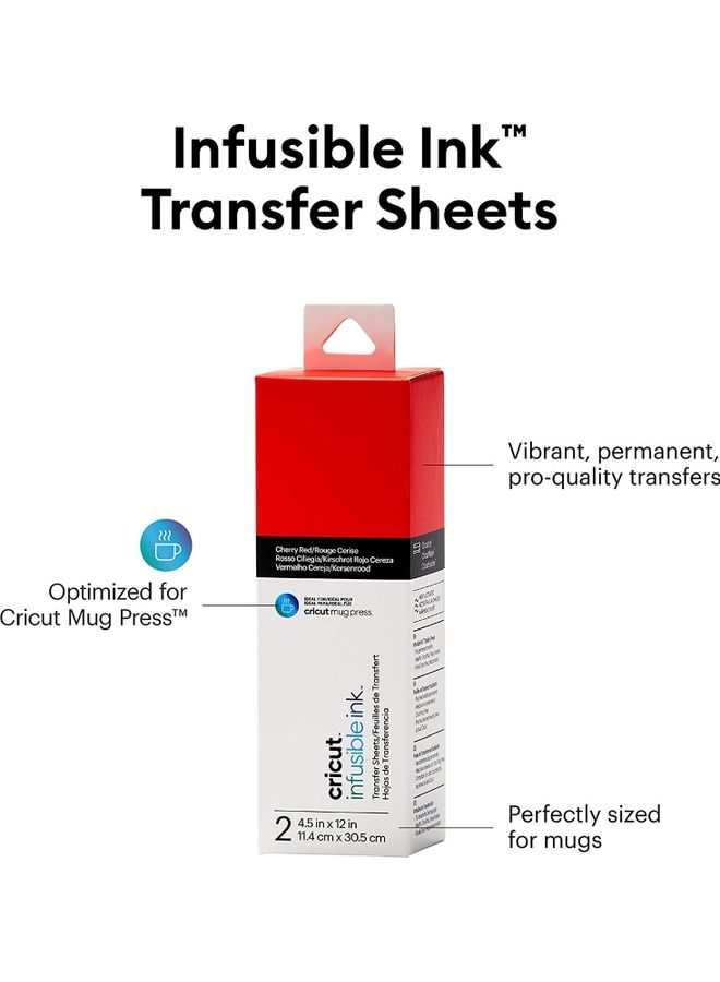 Cricut Joy Infusible Ink Transfer Sheets 2-pack (Cherry Red) red - Image 2