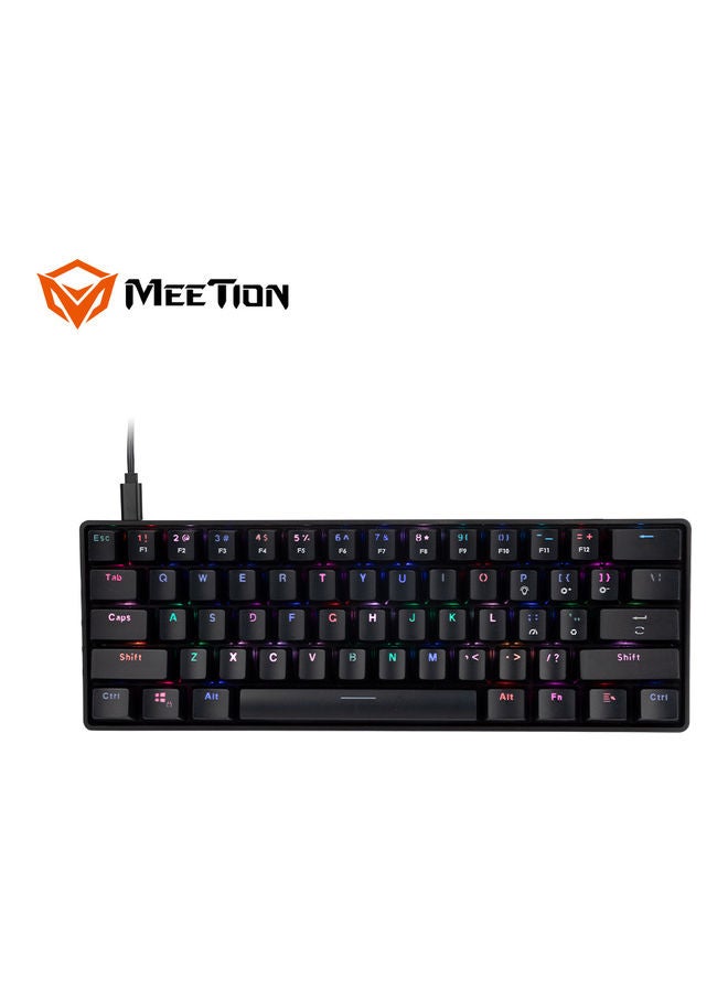 ميشين لوحة مفاتيح ميكانيكية للألعاب طراز MK005 أسود - Image 1