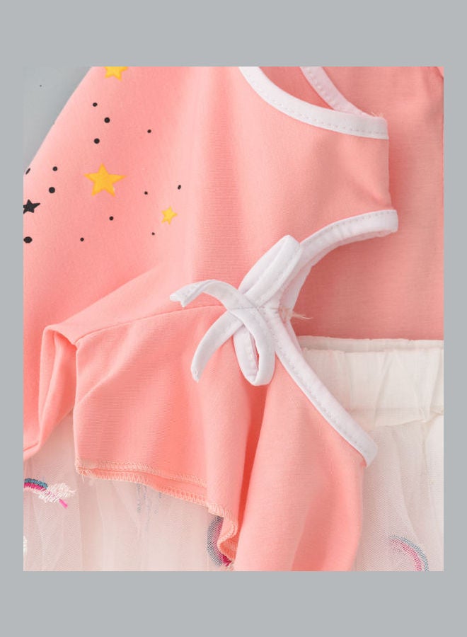 babyqlo Unicorn Printed Top And Skirt Set White/Pink  - Image 4