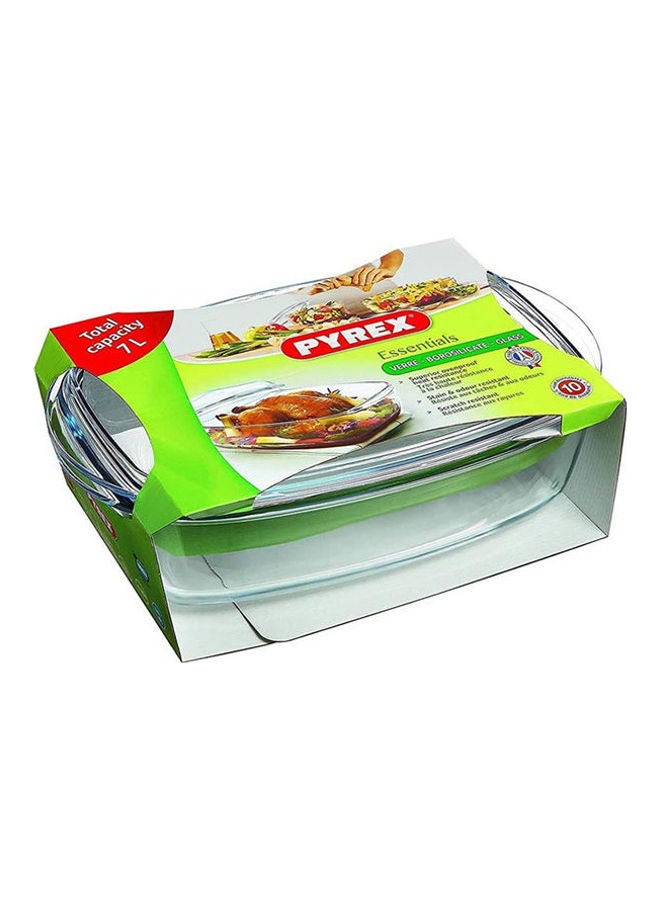 PYREX Glass Rectangular Casserole 6,5 L - Clear Clear 38 x 21 x 12cm - Image 2