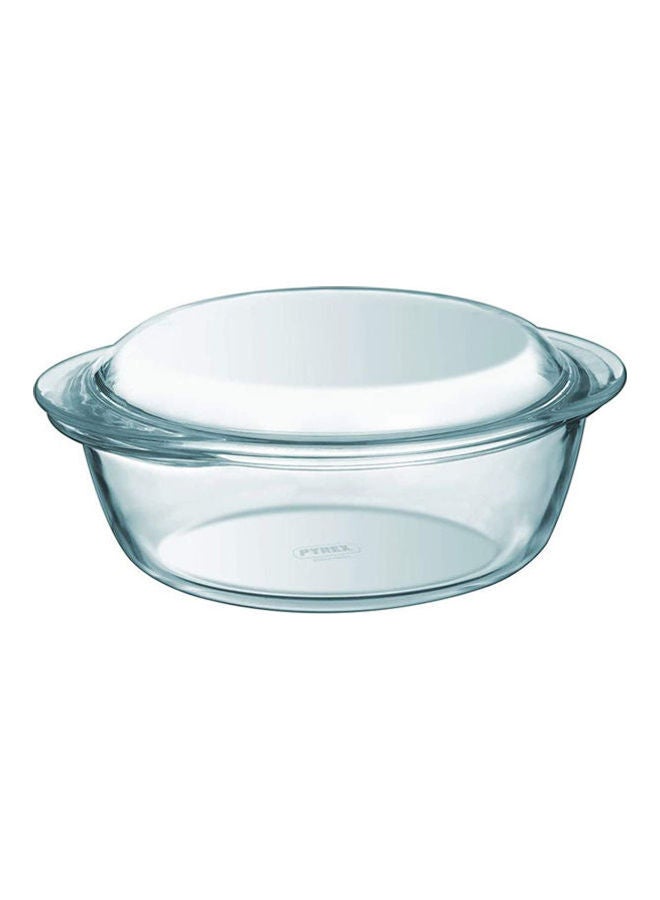PYREX Glass Round Casserole With Lid Lt3.2 Cm26Xh10 House And Kitchen Clear Cm26Xh10cm - Image 1