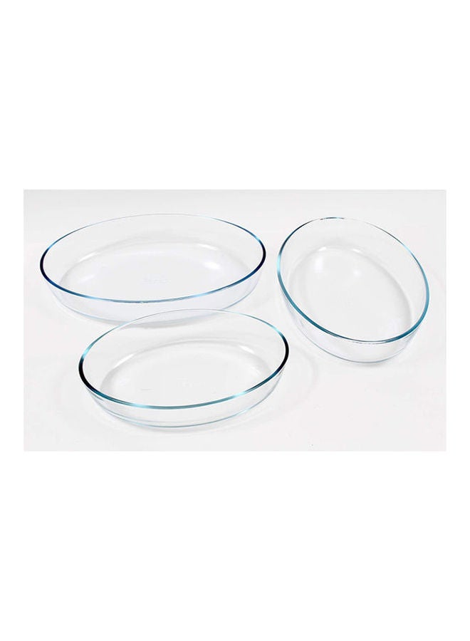 PYREX Glass Oven Dishes Set Of 3 Pc - Clear Clear ‎30.81 x 25.44 x 8.7cm - Image 1