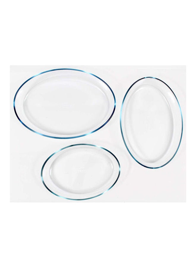 PYREX Glass Oven Dishes Set Of 3 Pc - Clear Clear ‎30.81 x 25.44 x 8.7cm - Image 2