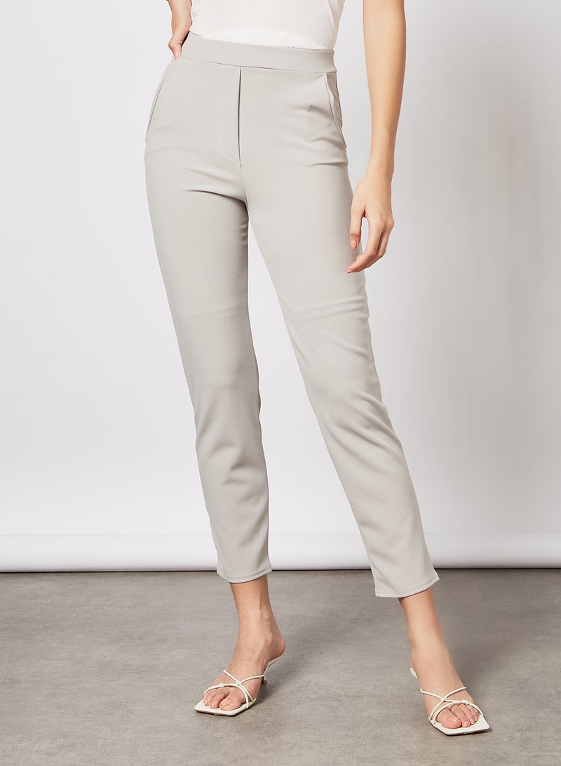 High Waist Trousers Grey - v1633608135/N48562995V_1