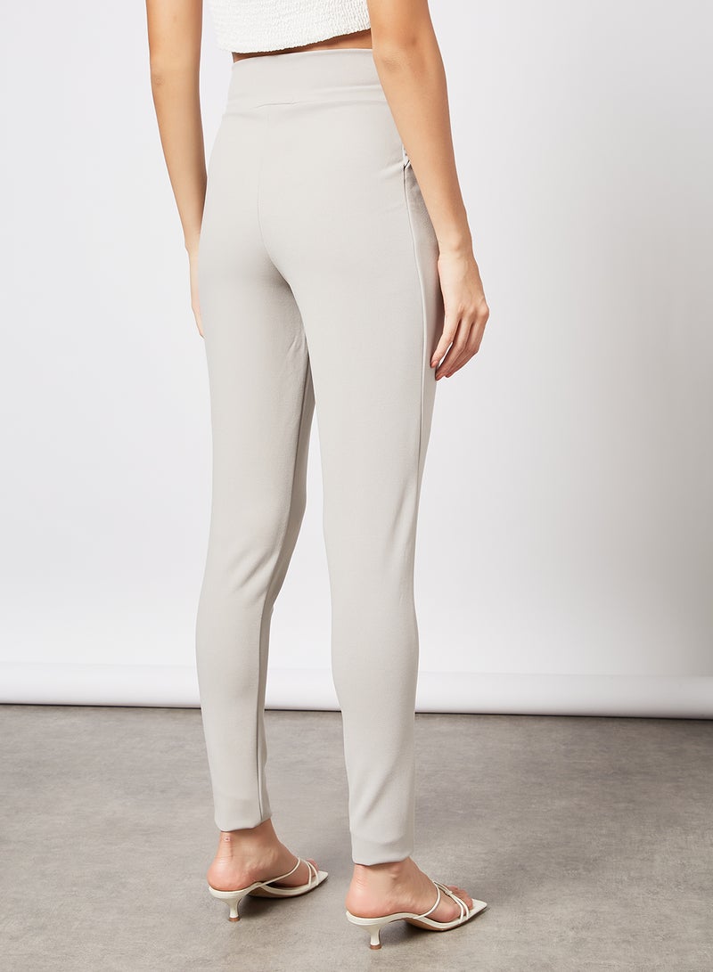 FEMME LUXE - Belted Taper Fit Pants Grey - Image 1
