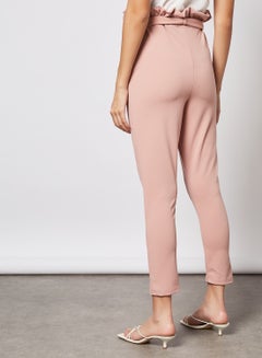 FEMME LUXE High Waist Paperbag Pants Dusty Pink  - Image 3