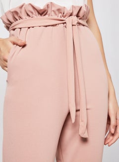 FEMME LUXE High Waist Paperbag Pants Dusty Pink  - Image 4