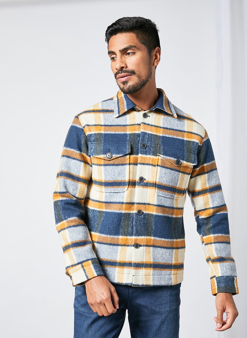 SELECTED - Checkered Jacket Blue - Image 1