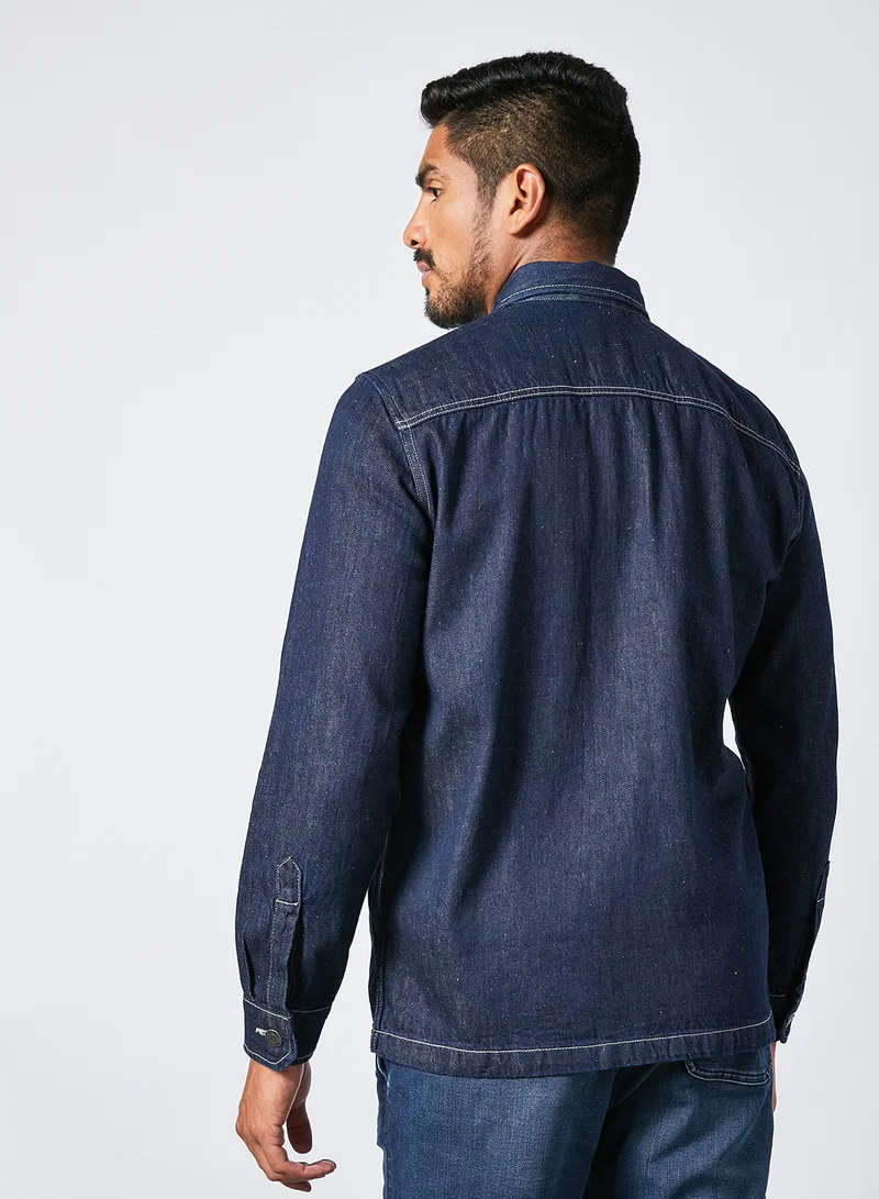 SELECTED Pocket Denim Shacket Blue