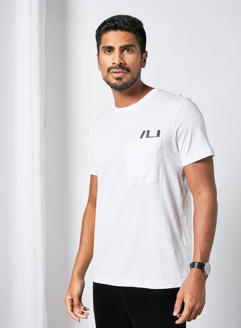 Selected Homme Pocket Crew Neck T-Shirt White