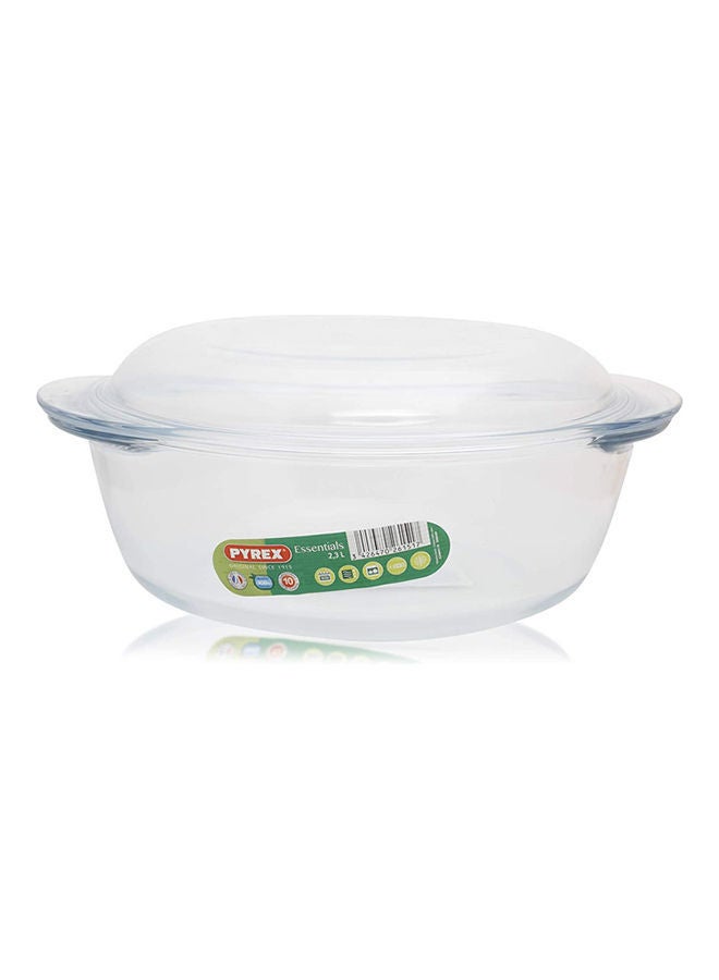 PYREX Essentials Round Casserole With Lid - 2.3 Liter Clear 2.3cm - Image 2