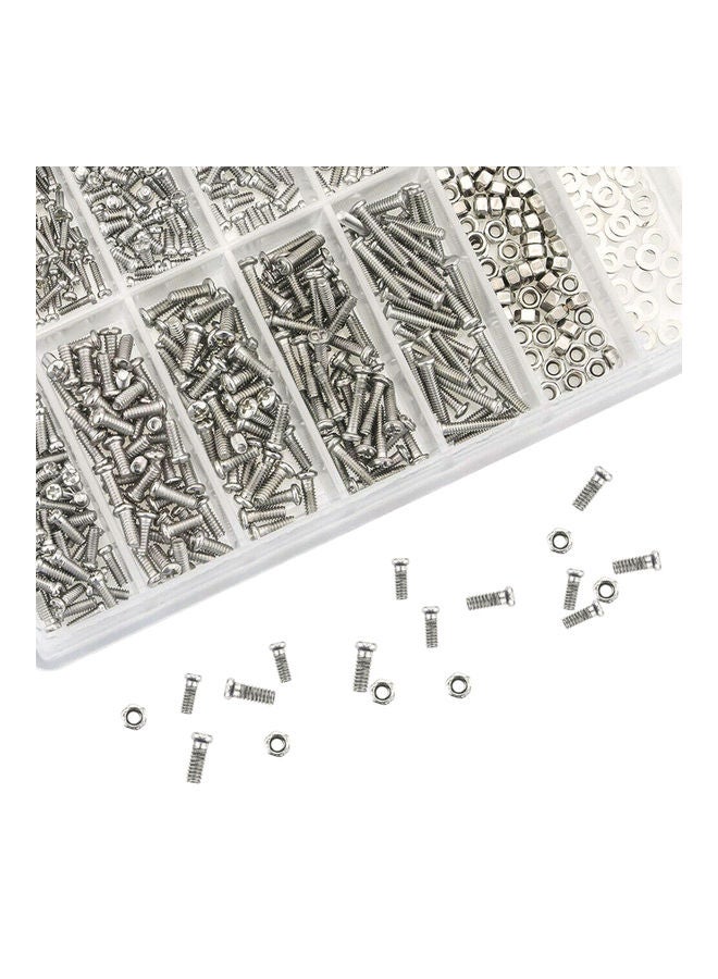 1000-Piece Screws , Pads and Screwdriver Set Silver 11 x 1.50 x 6.50cm - Image 4