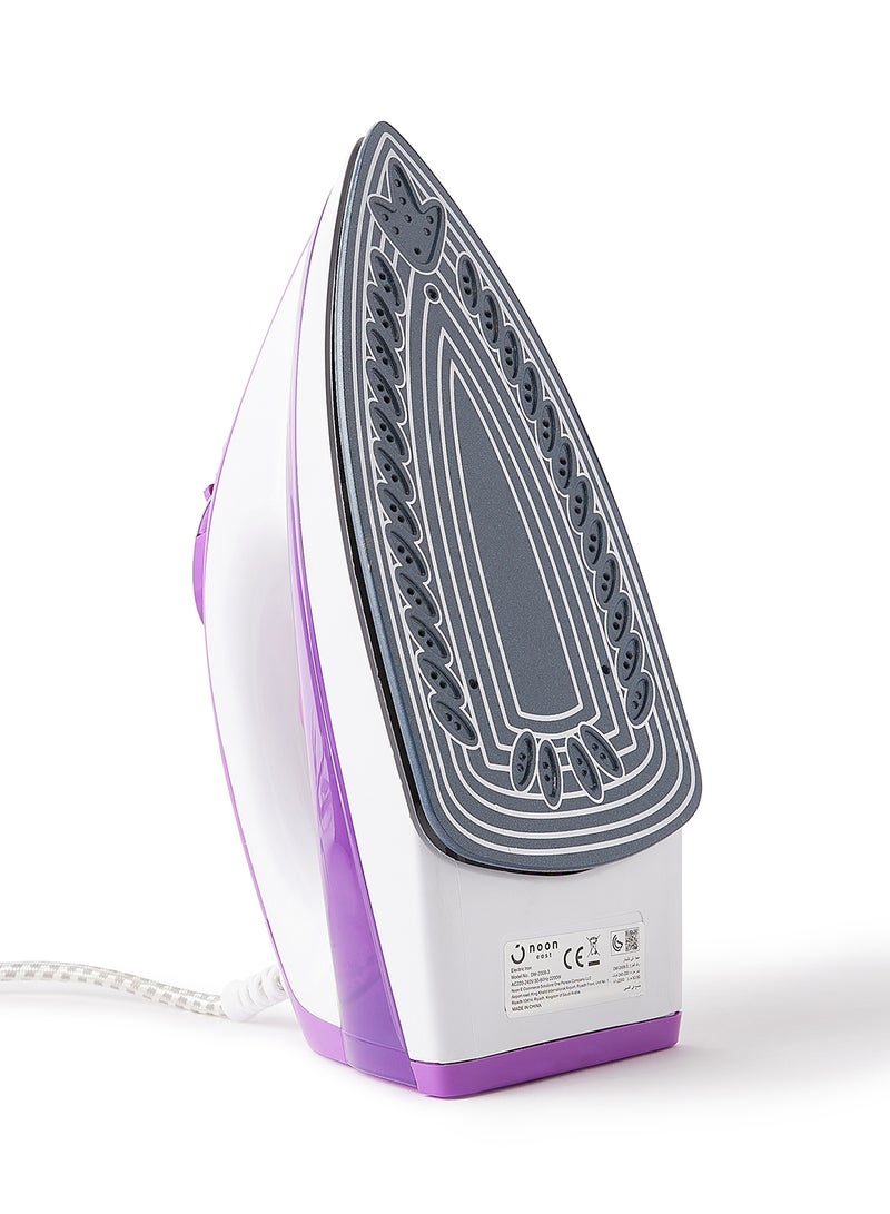 noon east Steam Iron Box - 2200 W 0.42 Liter Water Tank Non Stick Teflon Coated- Purple/White 420.0 ml 2200.0 W DM-2008-3 Purple/White - Image 2
