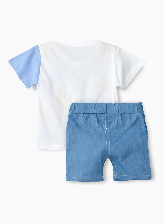 babyqlo - Cute Animals Printed T-Shirt And Shorts Set Multicolour - Image 1