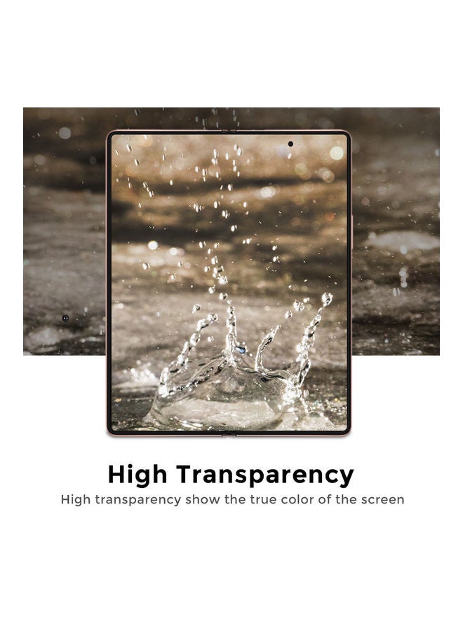 أو أوزون عبوة من لاصقتي حماية للشاشة لهاتف سامسونج جالاكسي Z فولد 2 5G شفاف - Image 4