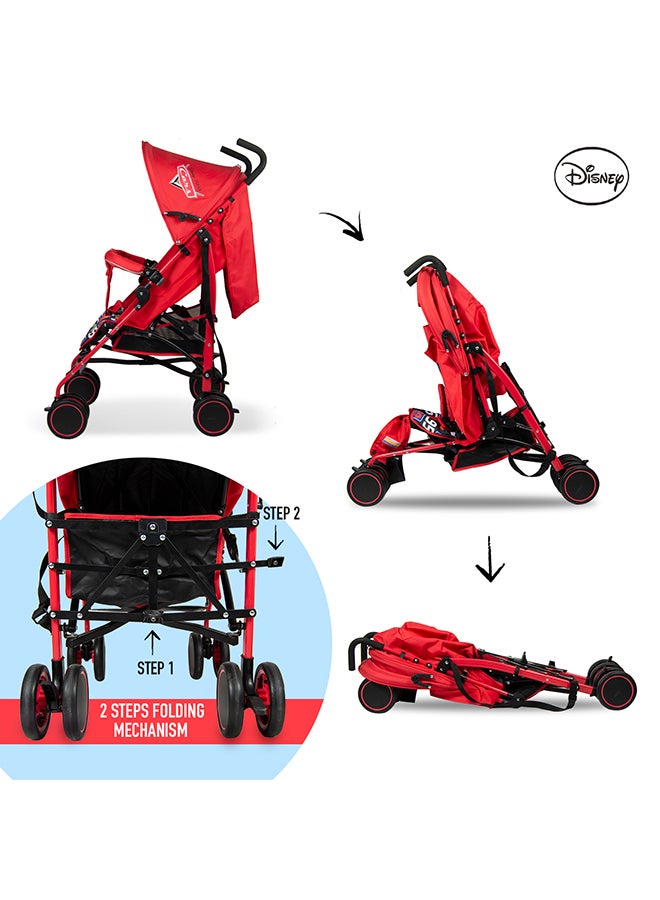 Disney Cars Lightning McQueen Lightweight Adventure Stroller With Storage Cabin  - Image 3