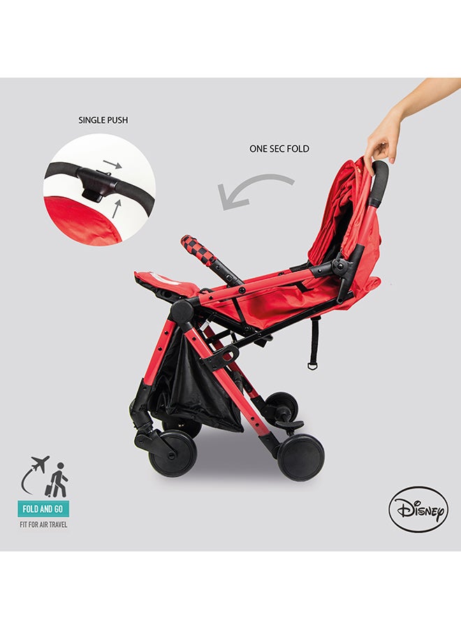 Disney Cars Lightning Mcqueen Travel With Stroller Storage Basket, Rear Breaks And Trolley Handle- 0-36 Months  - Image 4