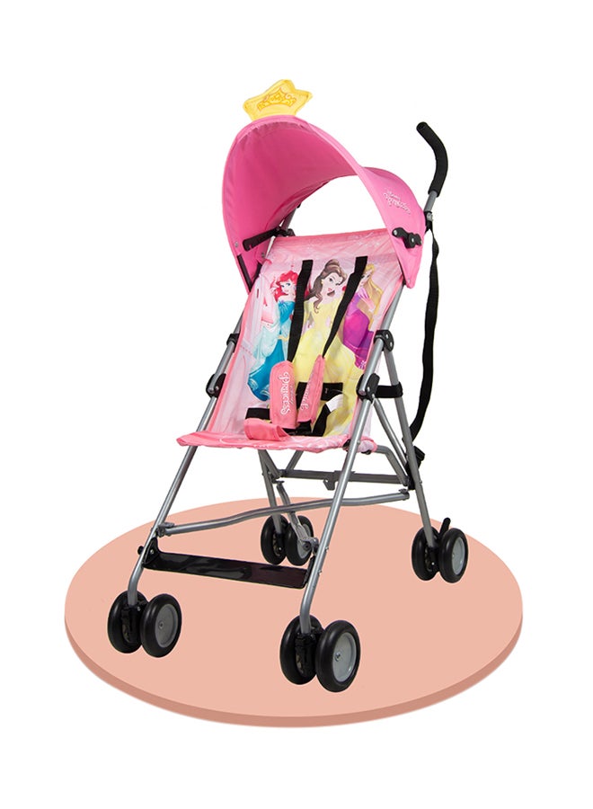 Disney Princess 3D Crown Lightweight Buggy Stroller | 3 - 36 Months, Rear Breaks, Shoulder Strap  - Image 1