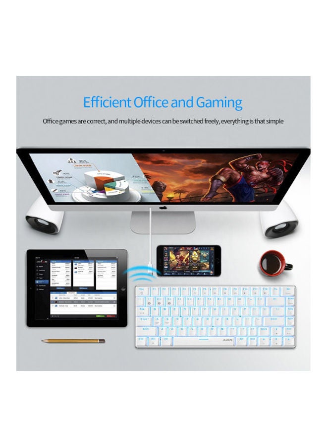 Ajazz - AK33 82 Keys Wireless Mechanical Gaming Keyboard, Bluetooth 5.0/Dual Mode Anti-Ghosting Backlight For PC Laptop Gamer White - Image 1