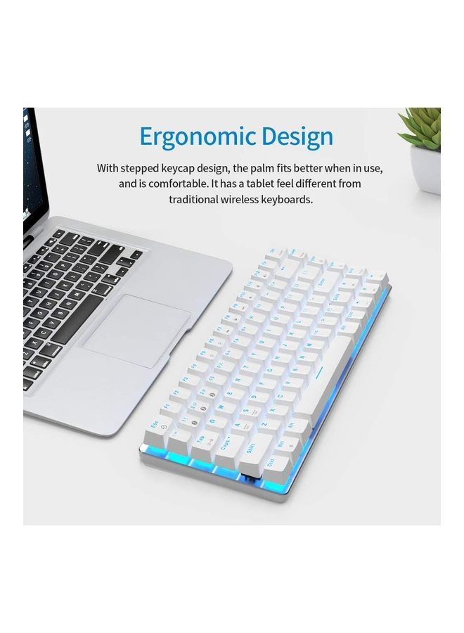 Ajazz - AK33 82 Keys Wireless Mechanical Gaming Keyboard, Bluetooth 5.0/Dual Mode Anti-Ghosting Backlight For PC Laptop Gamer White - Image 1