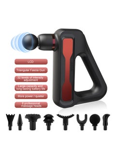 Toshionics 32 Modes Rechargeable Adjustable Professional Triangle Deep Tissue Fascia Gun Massage With 8 Massage Heads With LCD Screen  - Image 3