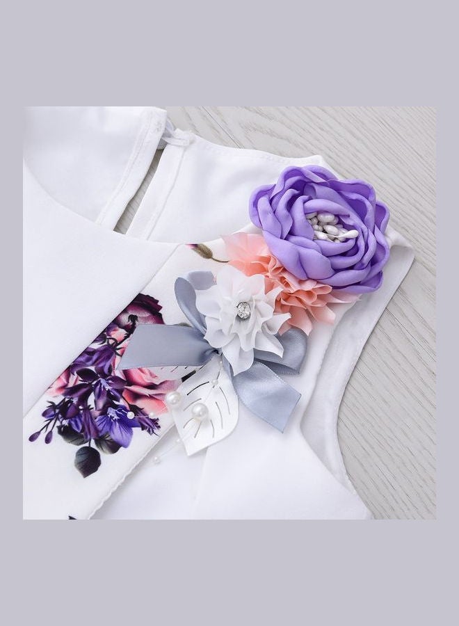 babyqlo Beautiful Flower Printed Skirt And Top Set Multicolour  - Image 4