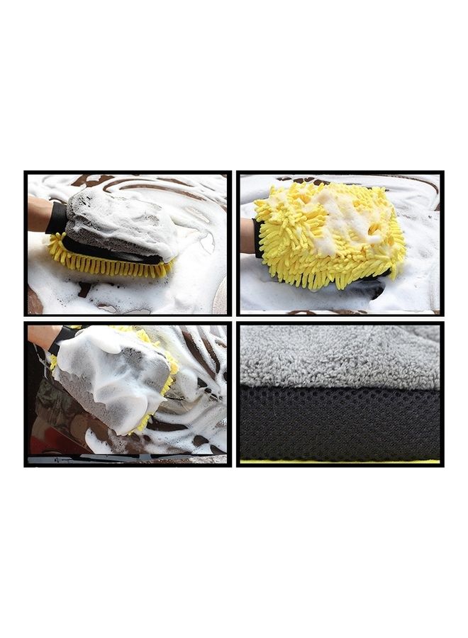 Alfa.life Double-faced Waterproof Mitt Wax Detailing Brush Car Wash Microfiber Chenille Gloves for Auto Care  - Image 3