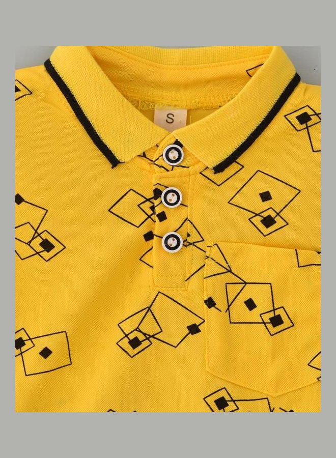 babyqlo - Printed Polo And Shorts Set Multicolour - Image 1