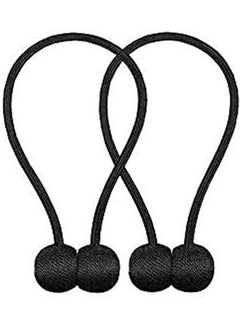 AIWANTO 2-Piece Magnetic Tiebacks Curtain Holder Black 40cm  - Image 1