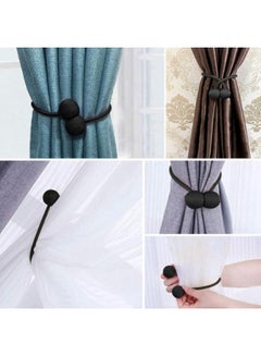 AIWANTO 2-Piece Magnetic Tiebacks Curtain Holder Black 40cm  - Image 5