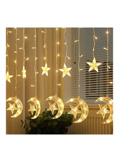 Salla Crescent Moon Star Curtain LED Lights Yellow 2.5meter  - Image 2