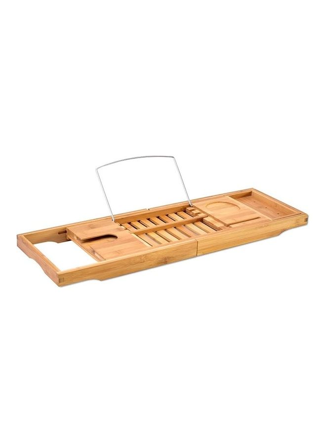 Urban Utility Bamboo Bathtub Caddy Tray With Extending Sides Brown 71cm - Image 1
