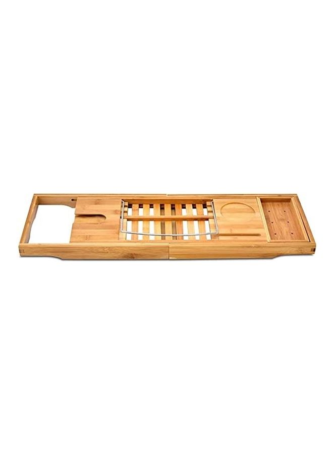 Urban Utility Bamboo Bathtub Caddy Tray With Extending Sides Brown 71cm - Image 2