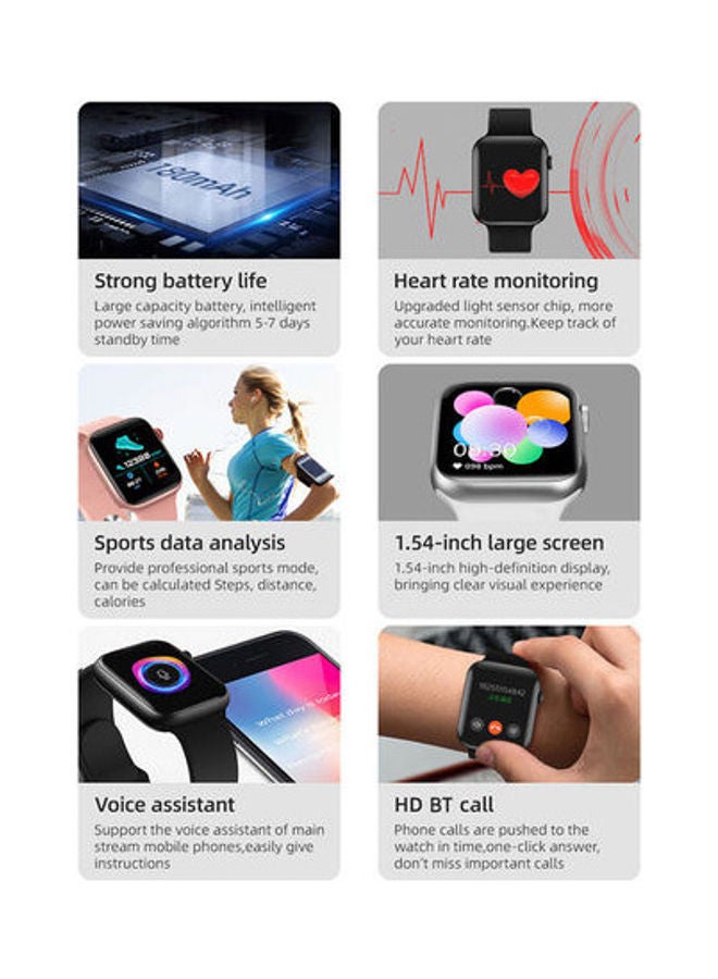 Generic - T500 Plus Global Version IPS Full Touch Screen Smartwatch 1.54inch Black - Image 1
