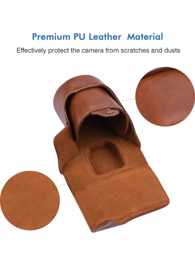 Generic - Vintage Camera Case With  Shoulder Strap Brown - Image 1