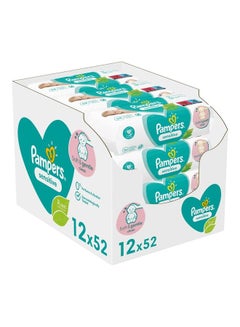 Pampers Pack Of 12 Sensitive Baby 624 Wipes  - Image 1
