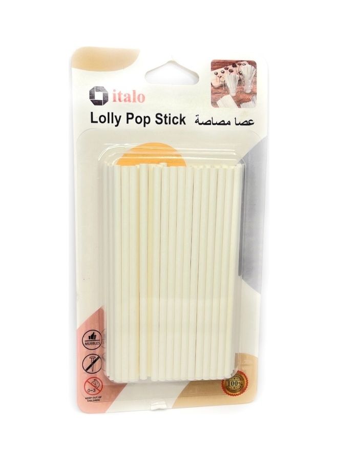 ITALO 50-Piece Lollipop Stick White 10cm - Image 1