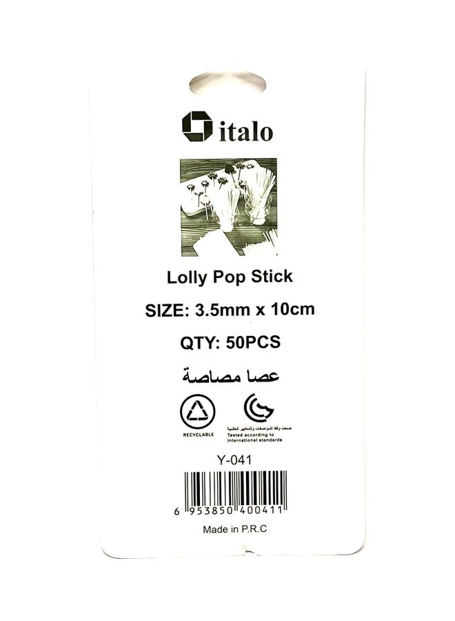 ITALO 50-Piece Lollipop Stick White 10cm - Image 2