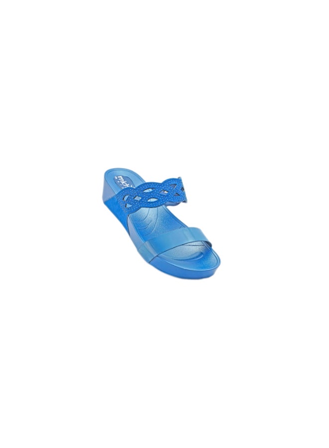 Michelle Morgan Mid Heel Casual Sandals Navy  - Image 2