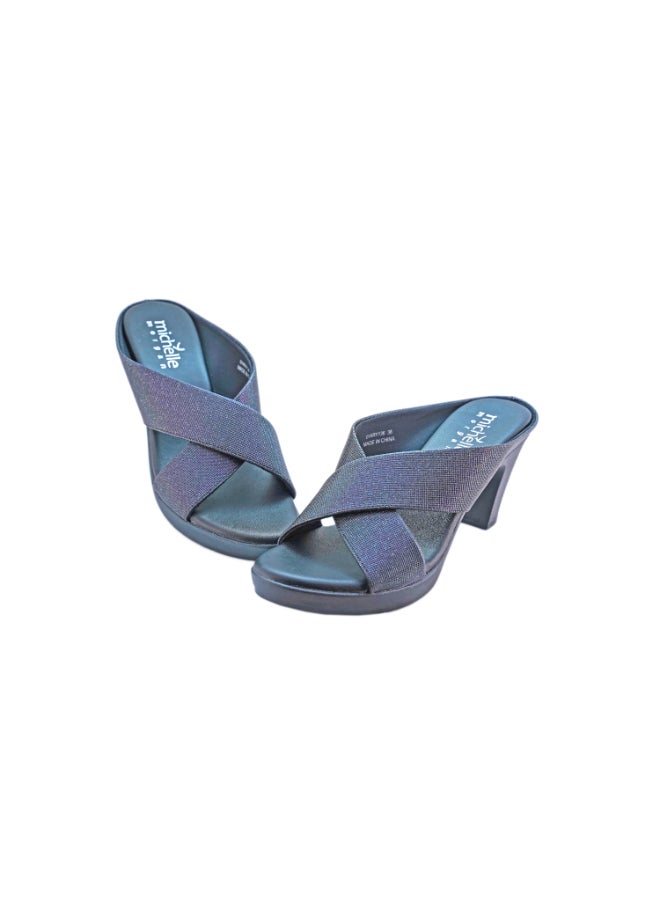 Michelle Morgan Mid Heel Dress Sandals Blue  - Image 1