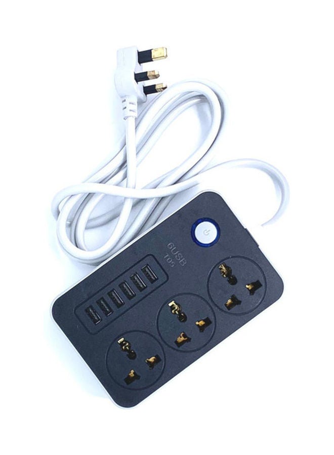 Smart USB Socket Extension Cord Black 6 x 4 x 1.5inch  - Image 1