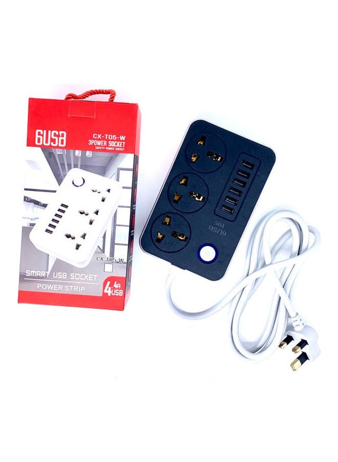 Smart USB Socket Extension Cord Black 6 x 4 x 1.5inch  - Image 3