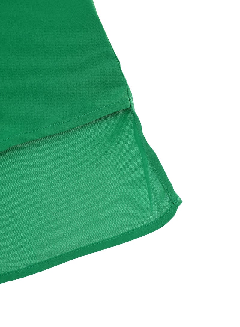 Aila - Women's Casual Round Neck Cap Sleeve Front Knot Top Green - Image 1