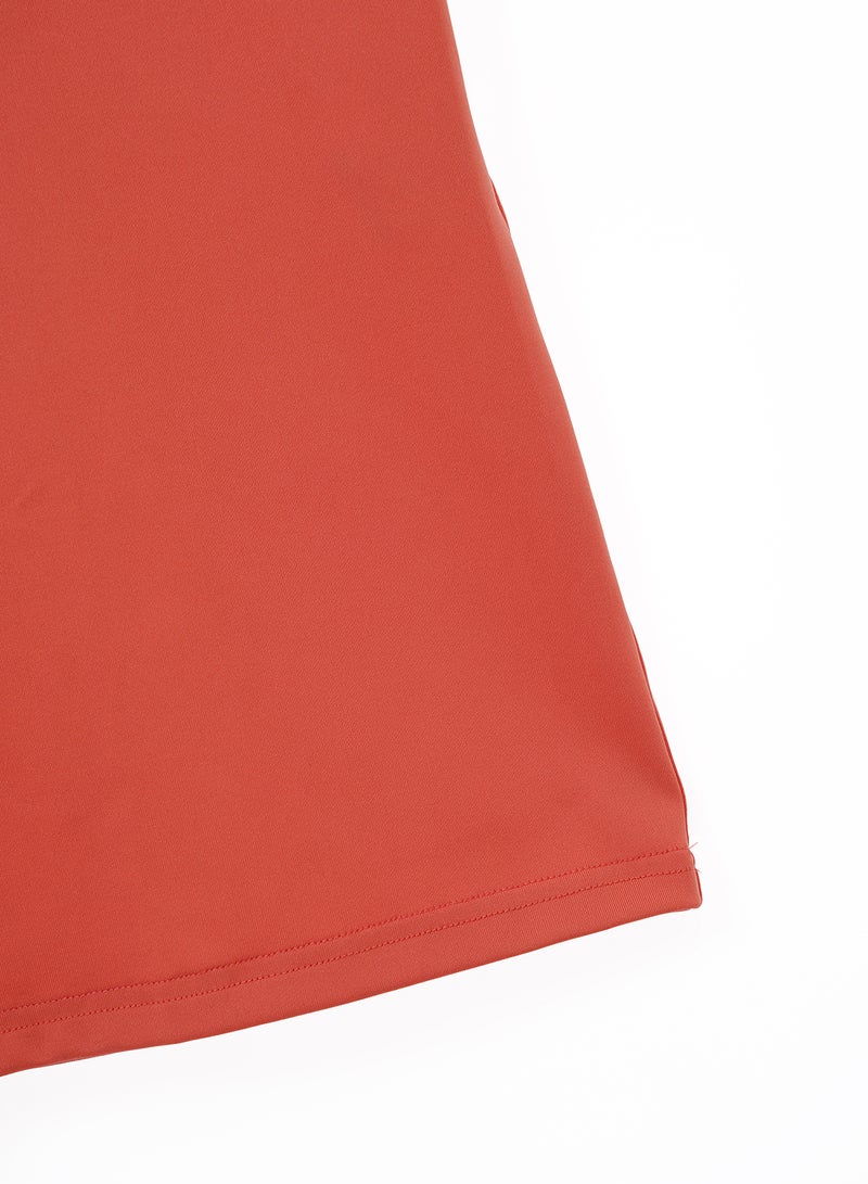 Aila Women's Round Neck Long Sleeve Midi Bodycon Knit Dress Orange - Image 5